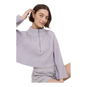 NEW Free People Lavender Greta Half Zip Pullover Sweater SZ XS Oversized